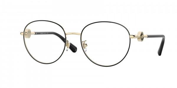 Versace VE1273D Eyeglasses, 1433 GOLD/BLACK (BLACK)