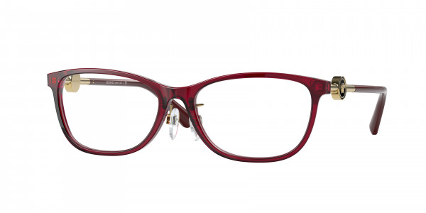 Versace VE3297D Eyeglasses, 388 TRANSPARENT RED (RED)
