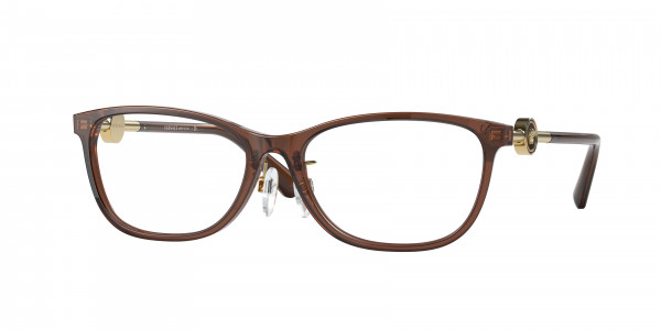 Versace VE3297D Eyeglasses, 5324 TRANSPARENT BROWN (BROWN)