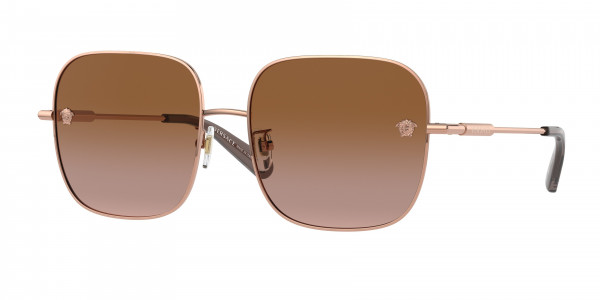 Versace VE2246D Sunglasses, 141213 ROSE GOLD BROWN GRADIENT (GOLD)