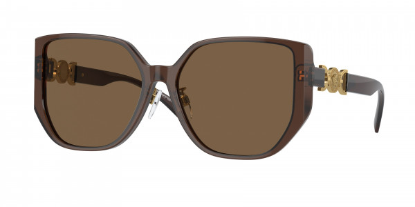 Versace VE4449D Sunglasses, 541673 TRANSPARENT BROWN DARK BROWN (BROWN)
