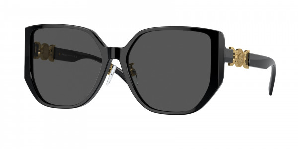 Versace VE4449D Sunglasses, GB1/87 BLACK DARK GREY (BLACK)