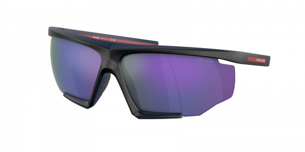 Prada Linea Rossa PS 07YS Sunglasses, 13K05U MATTE BLUE/BLACK RUBBER DARK B (BLACK)