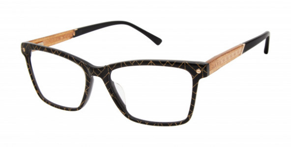 L.A.M.B. LAUF117 Eyeglasses, Black/Gold (BLC)