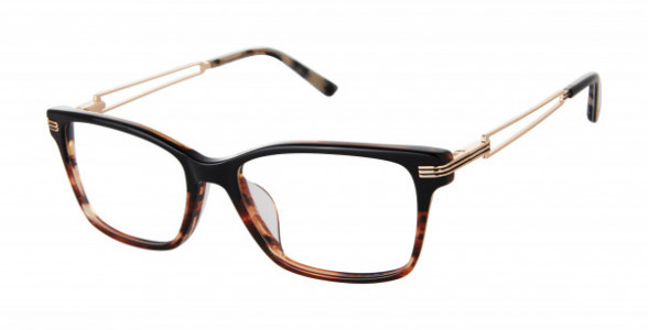 L.A.M.B. LAUF115 Eyeglasses, Black/Horn (BLK)