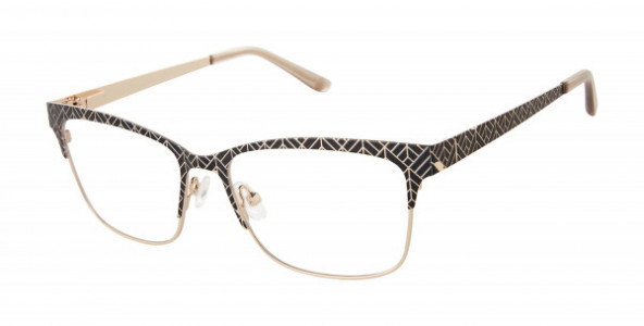 L.A.M.B. LA122 Eyeglasses, Black/Gold (BLK)