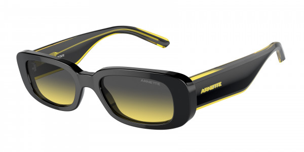 Arnette AN4317 LITTY Sunglasses, 12412Q LITTY BLACK FIFTY BLACK/YELLOW (BLACK)