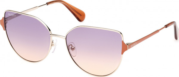MAX&Co. MO0082 Sunglasses, 32Z - Shiny Pale Gold / Shiny Light Orange