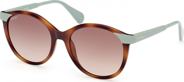 MAX&Co. MO0084 Sunglasses, 56F - Dark Havana / Shiny Dark Green