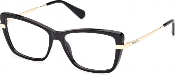 MAX&Co. MO5113 Eyeglasses, 001 - Shiny Black / Shiny Pale Gold