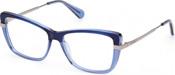 MAX&Co. MO5113 Eyeglasses, 092 - Blue/Gradient / Shiny Light Ruthenium