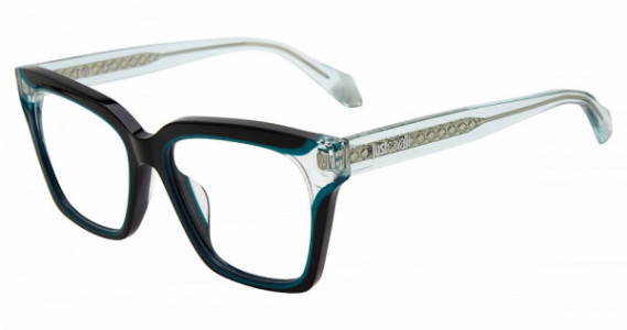Just Cavalli VJC002V Eyeglasses, BLACK/LIGHT GREEN -07M4