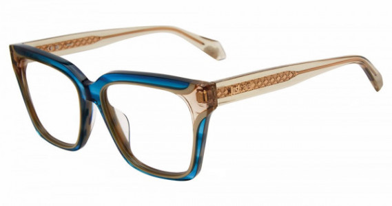 Just Cavalli VJC002V Eyeglasses, STRIPED GREEN/BLUE -0931