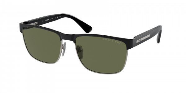 Prada PR 66ZS Sunglasses, YDC03R BLACK/GUNMETAL POLAR GREEN (BLACK)