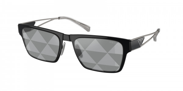 Prada PR 71ZS Sunglasses, 1AB03T BLACK GREY TAMPO TRIANGLES SIL (BLACK)