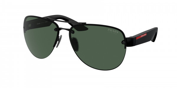 Prada Linea Rossa PS 55YS Sunglasses, 1BO06U BLACK DEMI SHINY GREEN TUNING (BLACK)