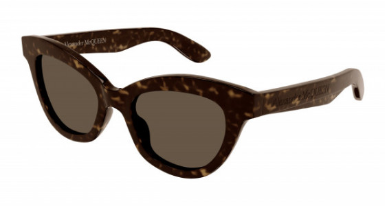 Alexander McQueen AM0391S Sunglasses, 002 - HAVANA with BROWN lenses