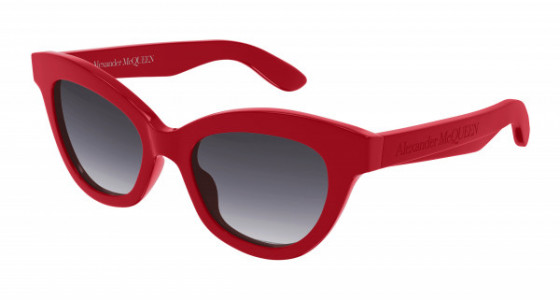 Alexander McQueen AM0391S Sunglasses, 003 - RED with GREY lenses