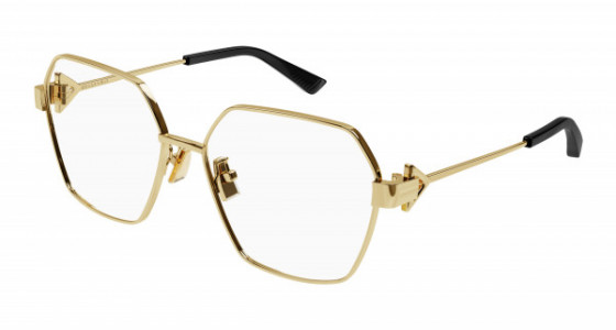 Bottega Veneta BV1224O Eyeglasses, 002 - GOLD with TRANSPARENT lenses