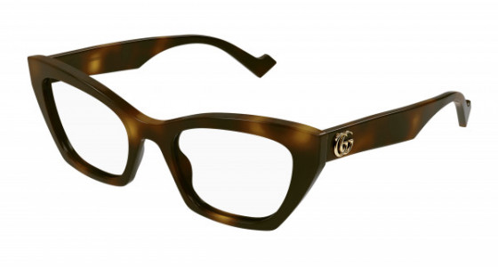 Gucci GG1334O Eyeglasses, 002 - HAVANA with TRANSPARENT lenses