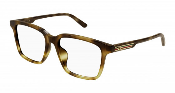 Gucci GG1293OA Eyeglasses, 003 - HAVANA with TRANSPARENT lenses
