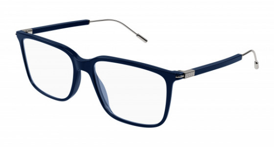 Gucci GG1273O Eyeglasses, 003 - BLUE with GUNMETAL temples and TRANSPARENT lenses