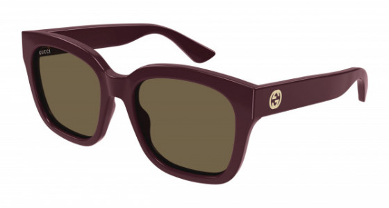 Gucci GG1338SK Sunglasses, 004 - BURGUNDY with BROWN lenses