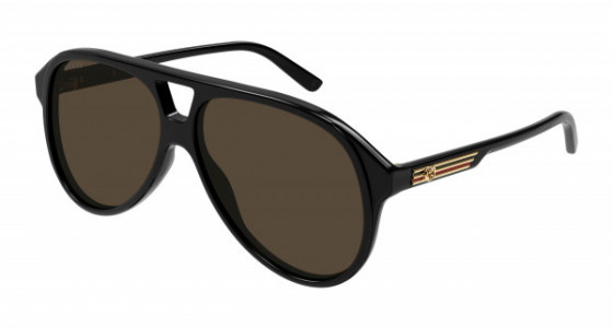 Gucci GG1286S Sunglasses, 001 - BLACK with BROWN lenses