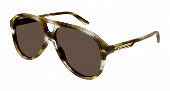 Gucci GG1286S Sunglasses, 003 - HAVANA with BROWN lenses