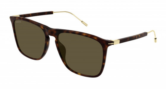 Gucci GG1269S Sunglasses, 002 - HAVANA with GOLD temples and BROWN lenses