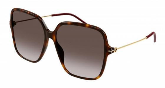 Gucci GG1267S Sunglasses, 002 - HAVANA with GOLD temples and BROWN lenses