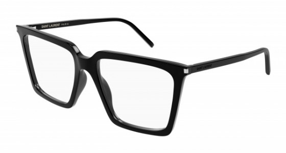 Saint Laurent SL 474 OPT Eyeglasses, 001 - BLACK with TRANSPARENT lenses