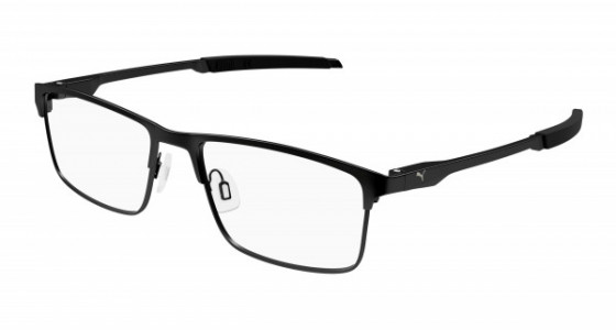 Puma PU0415O Eyeglasses, 001 - BLACK with TRANSPARENT lenses