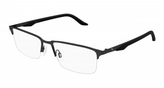 Puma PU0413O Eyeglasses, 001 - BLACK with TRANSPARENT lenses