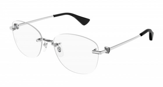 Cartier CT0414O Eyeglasses, 002 - SILVER with TRANSPARENT lenses
