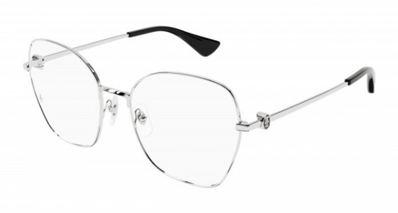 Cartier CT0413O Eyeglasses, 002 - SILVER with TRANSPARENT lenses