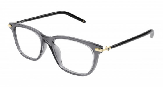 Montblanc MB0275OA Eyeglasses, 001 - GREY with BLACK temples and TRANSPARENT lenses