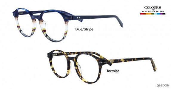 Colours Drew Eyeglasses, Blue Stripe