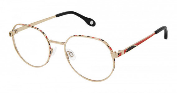 Fysh UK F-3719 Eyeglasses, S200-GOLD BLACK RED