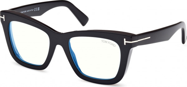 Tom Ford FT5881-B Eyeglasses, 001 - Shiny Black / Shiny Black