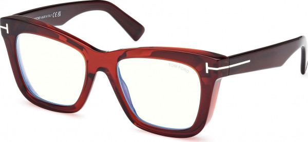 Tom Ford FT5881-B Eyeglasses, 045 - Shiny Light Brown / Shiny Light Brown
