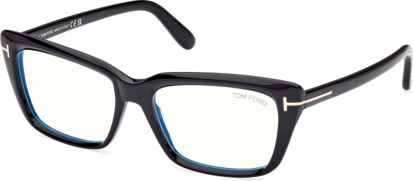 Tom Ford FT5894-B Eyeglasses, 001 - Shiny Black / Shiny Black