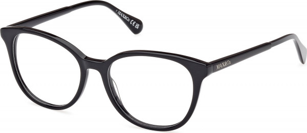 MAX&Co. MO5109 Eyeglasses, 001 - Shiny Black / Shiny Black