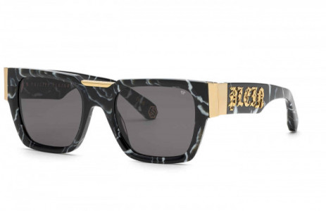 Philipp Plein SPP095M Sunglasses, MARBLED BLACK (0Z21)