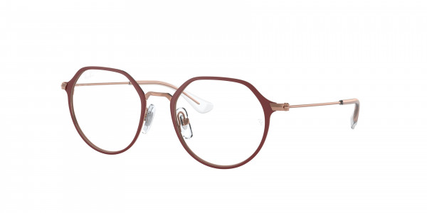 Ray-Ban Junior RY1058F Eyeglasses, 4077 MATTE BORDEAUX ON ROSE GOLD (RED)