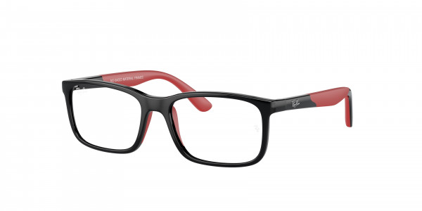 Ray-Ban Junior RY1621 Eyeglasses, 3928 BLACK ON RUBBER RED (BLACK)