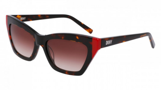 DKNY DK547S Sunglasses, (237) DARK TORTOISE/RED