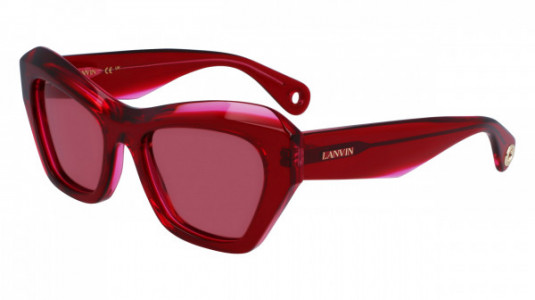 Lanvin LNV663S Sunglasses, (605) TRANSPARENT RED/PINK