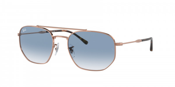 Ray-Ban RB3707 Sunglasses, 92023F ROSE GOLD CLEAR GRADIENT BLUE (GOLD)