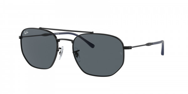 Ray-Ban RB3707 Sunglasses, 9257R5 BLACK BLU (BLACK)